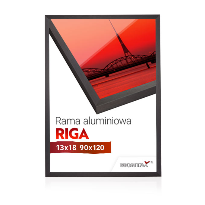 Rama aluminiowa Riga - antracyt szczotkowany - 21 x 29,7 cm (A4) - pleksi® UV 100 mat