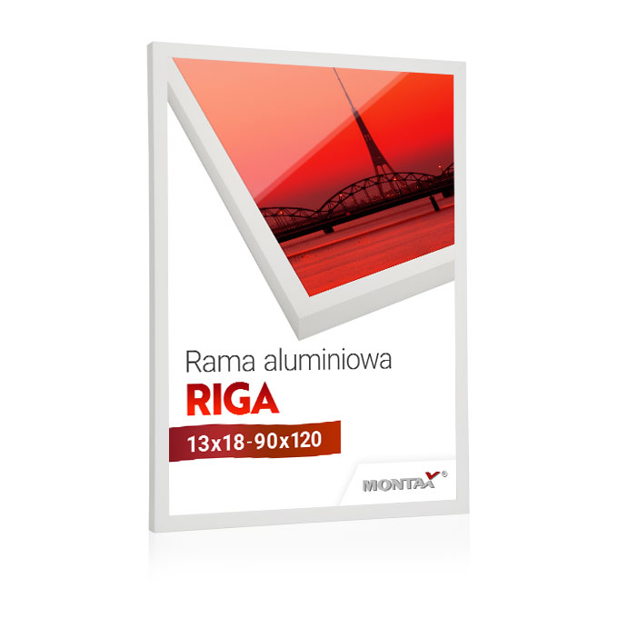 Rama aluminiowa Riga - biały mat (RAL 9016) - 30 x 40 cm - pleksi® UV 100 mat