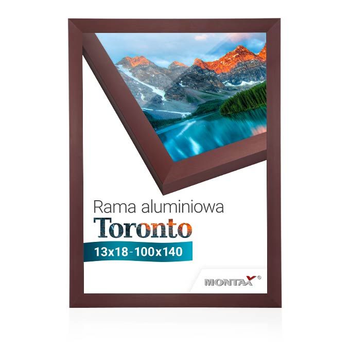 Rama aluminiowa Toronto - bordowy szczotkowany - 40 x 60 cm - pleksi® UV 100 mat