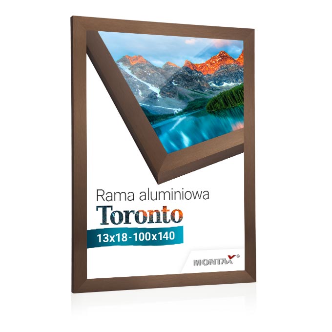 Rama aluminiowa Toronto - brąz szczotkowany - 70 x 100 cm - poliwęglan