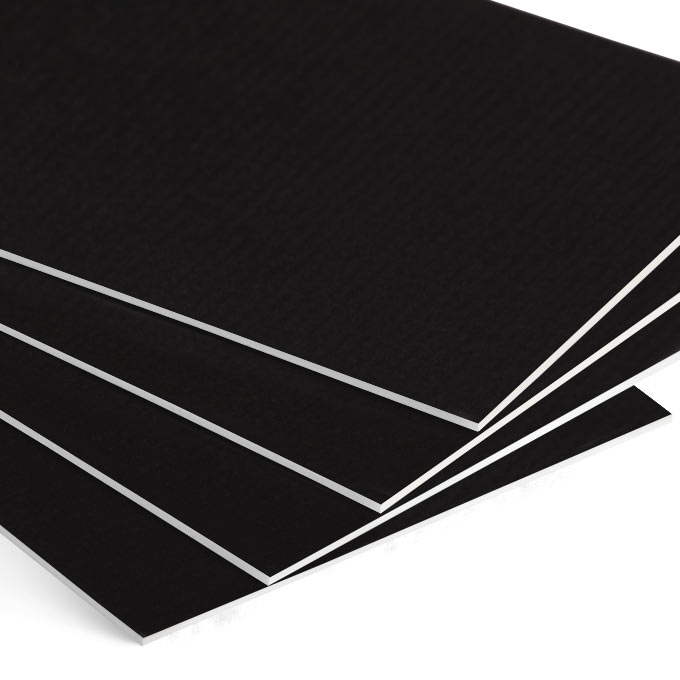 White Core Karton passe-partout, format magazynowy ok. 80 x 120 cm - czarny