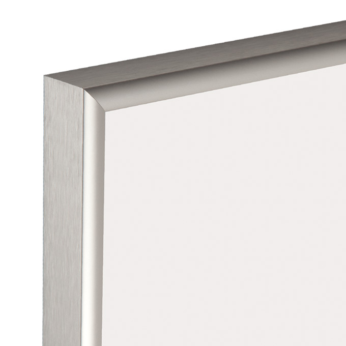 Rama aluminiowa Vienna - srebrny mat krawędź boczna szczotkowana - 13 x 18 cm - pleksi® UV 100 mat - z podpórką
