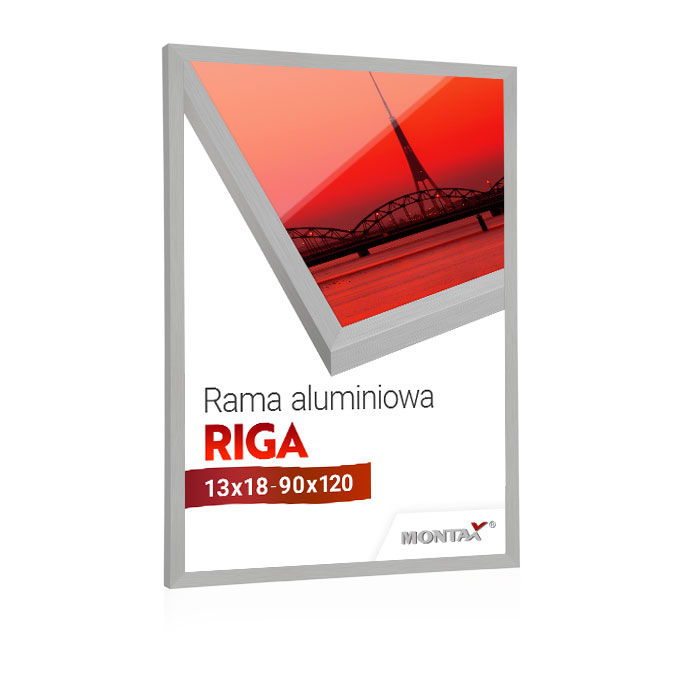 Rama aluminiowa Riga - srebrny mat szczotkowany - 15 x 21 cm (A5) - pleksi® UV 100 mat
