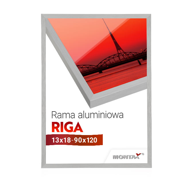 Rama aluminiowa Riga - srebrny mat szczotkowany - 15 x 21 cm (A5) - pleksi® UV 100 mat