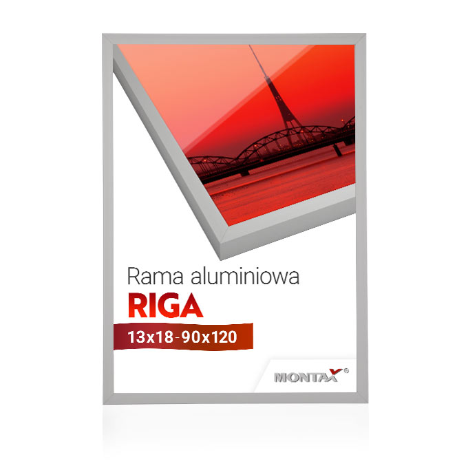 Rama aluminiowa Riga - srebrny mat - 21 x 29,7 cm (A4) - akryl (polistyren)