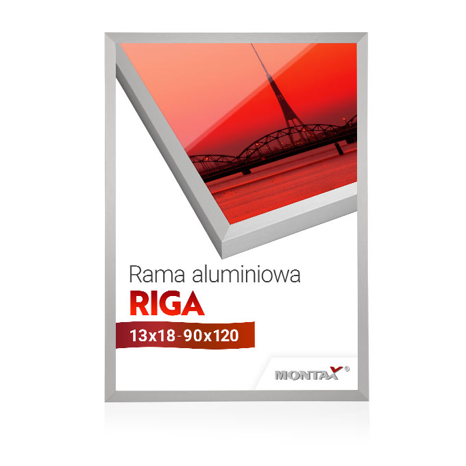 Rama aluminiowa Riga - srebrny szczotkowany - 24 x 30 cm - szkło float