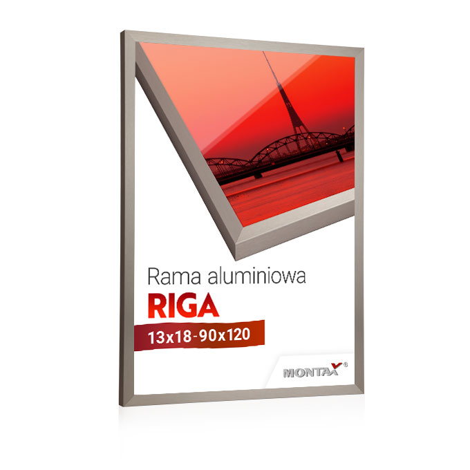 Rama aluminiowa Riga - stalowy - 40 x 50 cm - akryl (polistyren)