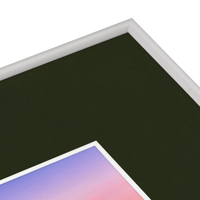White Core Passe-partout ze skośnym otworem - szara zieleń - 50 x 70 cm